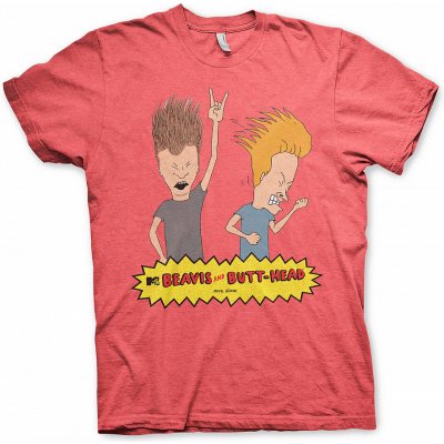 Beavis and Butt Head tričko Headbanging red Heather – Hledejceny.cz