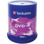Verbatim DVD+R 4,7GB 16x, AZO, cakebox, 100ks (43551) – Zboží Živě
