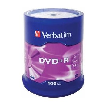 Verbatim DVD+R 4,7GB 16x, AZO, cakebox, 100ks (43551)