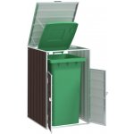 vidaXL Box na 1 popelnici 72 x 81 x 115 cm ocel hnědý – Zboží Dáma