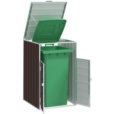 vidaXL Box na 1 popelnici 72 x 81 x 115 cm ocel hnědý – Zboží Dáma