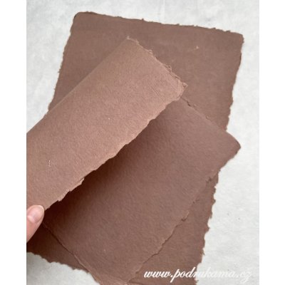 Sri Aurobindo Handmade Paper Bavlněný ruční papír A4 s přírodním okrajem - hnědý Velikost: vel. A4 – Zboží Mobilmania