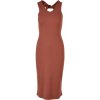 Dámské šaty Urban Classics Ladies Midi Sleeveless Rib Dress terracotta