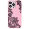 Pouzdro a kryt na mobilní telefon Pouzdro AppleMix Apple iPhone 13 Pro Max - krajkové květiny - gumové - růžové