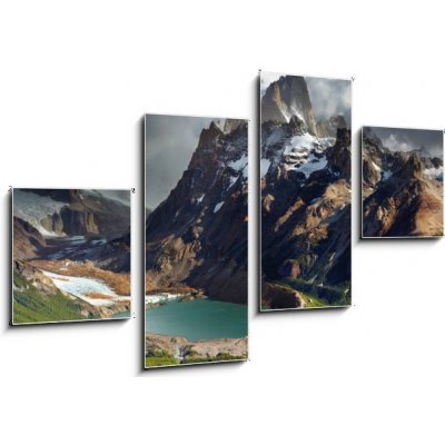 Obraz 4D čtyřdílný - 100 x 60 cm - Mount Fitz Roy, Patagonia, Argentina Mount Fitz Roy, Patagonie, Argentina