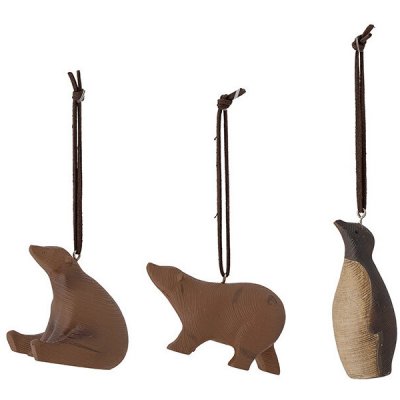 Bloomingville Ozdoby Berg Winter Animals set 3 ks – Hledejceny.cz
