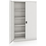 Plechová policová skříňka na nářadí, dvoudveřová, cylindrický zámek, 1990 x 1200 x 435 mm – Zboží Dáma