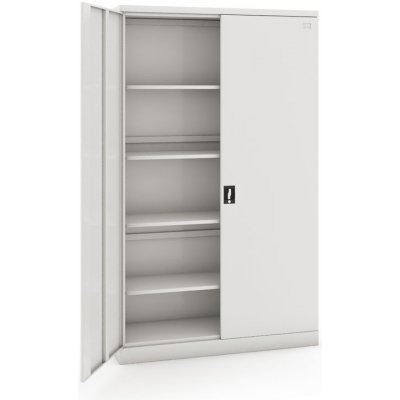 Plechová policová skříňka na nářadí, dvoudveřová, cylindrický zámek, 1990 x 1200 x 435 mm – Zboží Dáma