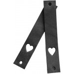 Kreatinka/CEDULKA KOŽENÁ SRDCE 70x12mm Barva: Šedá ombre – Zboží Dáma