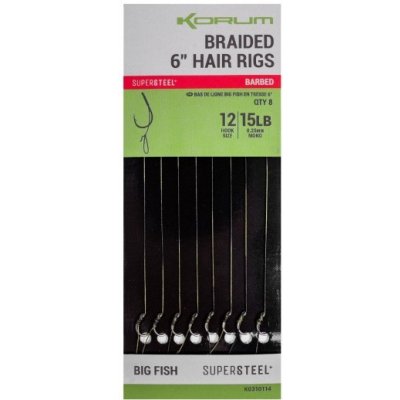 Korum Hotové návazce Big Fish Braided Hair Rigs 6" vel.10 8ks – Zbozi.Blesk.cz