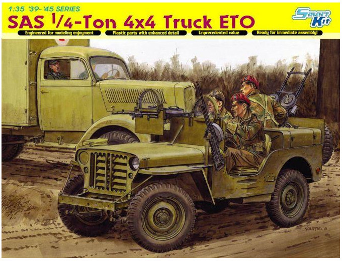 DRAGON Model Kit military 6725 SAS TON 4X4 TRUCK ETO 1:35 1:4