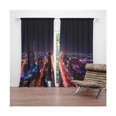Sablio Závěs Rozsvícené město: 2ks 140x250cm – Hledejceny.cz
