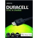 Duracell USB5012A napájecí a synchronizační pro Apple Lightning zařízení, 1m, černý