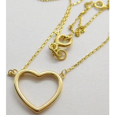 Klenoty Budín Zlatá souprava s přívěskem SRDÍČKO 585/1,46gr 42-45cm HK4012 – Sleviste.cz