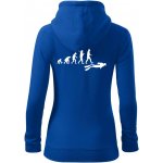 Evoluce potápění dámská mikina trendy zipper s kapucí Královská modrá – Zboží Dáma