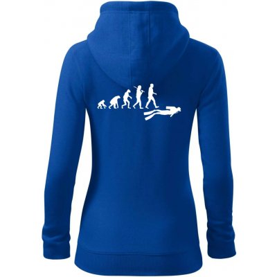 Evoluce potápění dámská mikina trendy zipper s kapucí Královská modrá – Zboží Dáma