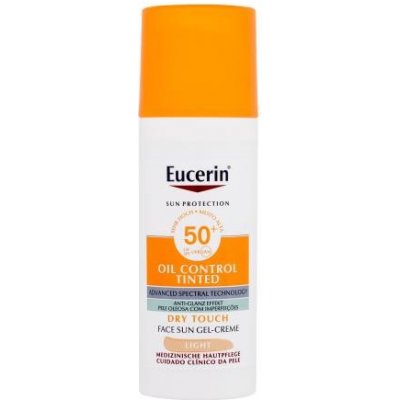 Eucerin Sun Oil Control Tinted Dry Touch Sun Gel-Cream SPF50+ 50 ml tónující opalovací gelový krém na obličej Light – Zbozi.Blesk.cz