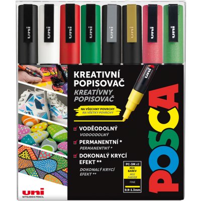 Uni PC-3M Posca Christ mix vánočních barev 8 ks – Zbozi.Blesk.cz