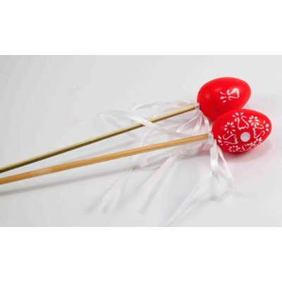 Malá vajíčka se srdíčky a kytičkami na špejli červená, bílá okvětní lístek_CEZ2345 – Zboží Mobilmania