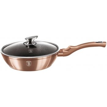 BerlingerHaus hluboká s mramorovým povrchem a poklicí Rosegold Metallic Line 24 cm