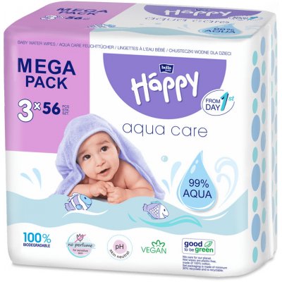 Bella Happy Baby čisticí ubrousky Aqua care 3 x 56 ks – Zbozi.Blesk.cz