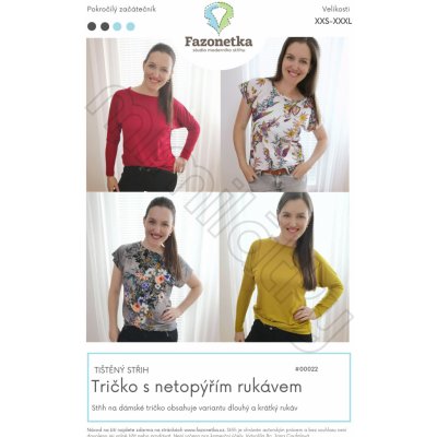 Tištěný střih Dámské tričko s netopýřími rukávy | XXS - XXXL – Sleviste.cz