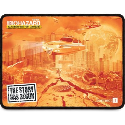 Podložka pod myš Connect IT Biohazard malá 32 x 24,5 cm - oranžová