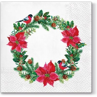 Ubrousky na dekupáž Vánoční věnec 1 ks – Zboží Dáma