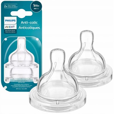 Philips Avent Dudlík Anti-colic/Classic+ 2 pomalý průtok 2 ks Bílá – Zboží Dáma