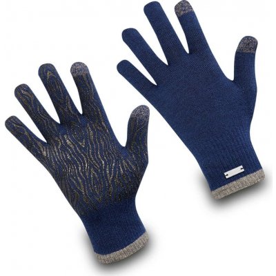 Exquisiv Merino rukavice City Walk Rider Touchscreen , šedá/modrá