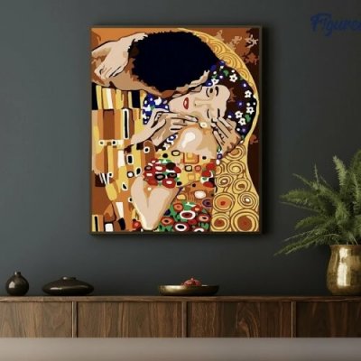 Figured ART Malování podle čísel GUSTAV KLIMT POLIBEK bez rámu 40 x 50 cm – Hledejceny.cz