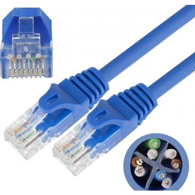 Neku 3712403038M UTP Patch, 2x RJ45 CAT6, 0,5m, modrý – Zbozi.Blesk.cz