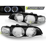 BMW E39 09.95-08.00 kompletní kryty Angel Eyes Chrome - bez čoček H7/H7