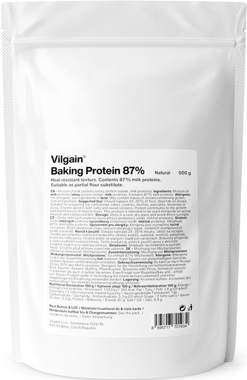 Vilgain 87% Protein na pečení 500 g