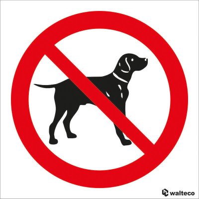 Walteco Zákaz vstupu se psem - symbol, 90x90mm, samolepka Množství: 5 ks , 20086BP1 – Zboží Mobilmania