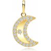 Přívěsky Šperky Eshop Přívěsek ze žlutého zlata měsíc se zirkony, hvězdný výřez S5GG261.63