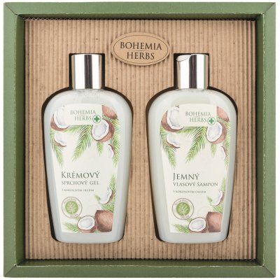 Bohemia Gifts & Cosmetics Herbs Kokos zvláčňující sprchový gel 250 ml + šampon na vlasy 250 ml dárková sada – Hledejceny.cz