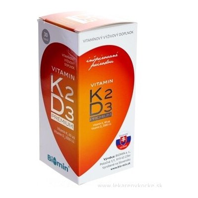 Biomin VITAMIN K2 D3 PREMIUM 2000 I.U. 30 ks – Hledejceny.cz