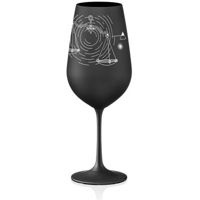Crystalex Bohemia Crystal Sklenice na bílé i červené víno Viola černá znamení VÁHY 550 ml – Zboží Mobilmania