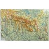 Nástěnné mapy Krkonoše - plastická mapa 90 x 62 cm v dřevěném rámu