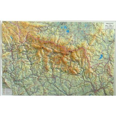 Krkonoše - plastická mapa 90 x 62 cm v dřevěném rámu – Zboží Mobilmania