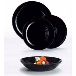 Luminarc JÍDELNÍ KOMPLET ČERNÝ PAMPILLE kulaté talíře nádobí 18 ks – Sleviste.cz
