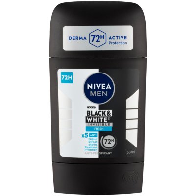 Nivea Men Black & White Invisible Fresh deostick 50 ml – Zboží Mobilmania