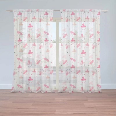 Záclony Růžové dudlíky: 2 ks - 150x250 cm - Sablio – Hledejceny.cz