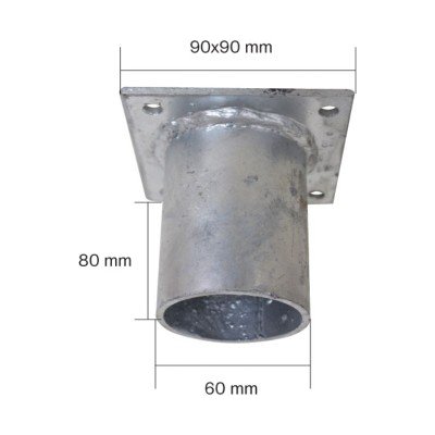 OZY Nástavec na zemní šrouby - plochy 90x90x60mm – Zboží Mobilmania