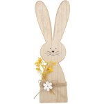 Zajíc dřevěný s kytkou na postavení 8 x 30 cm – Zboží Dáma