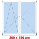 Soft Dvoukřídlé balkonové dveře otevíravé a sklopné Oregon/Bílá 200 x 190 cm – Sleviste.cz