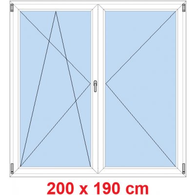 Soft Dvoukřídlé balkonové dveře otevíravé a sklopné Oregon/Bílá 200 x 190 cm – Sleviste.cz