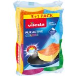 Vileda PUR active Colors střední houbička na nádobí, 3+1 ks – HobbyKompas.cz