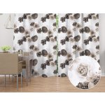 Biante Dekorační závěs PM-016 Velké hnědé květy 145x170 cm – Hledejceny.cz